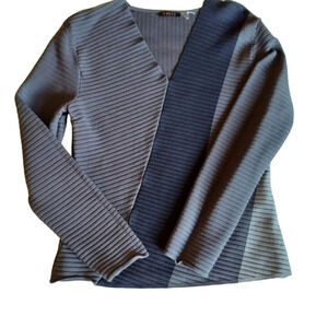 Cyrus Black Gray‎ Color Block Ribbed Knit
